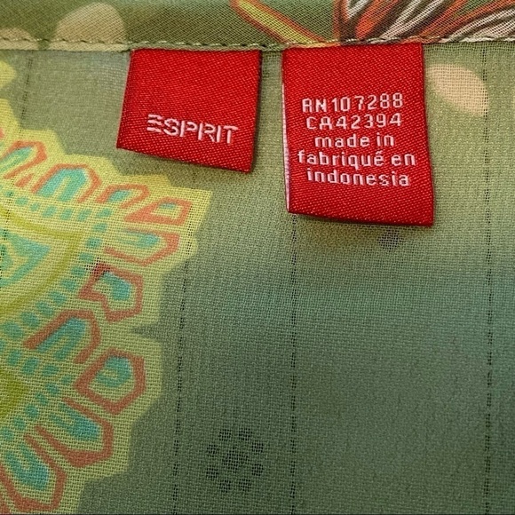 ESPRIT floral blouse long sleeve shirt sheer tunic printed top size Small - Picture 8 of 8